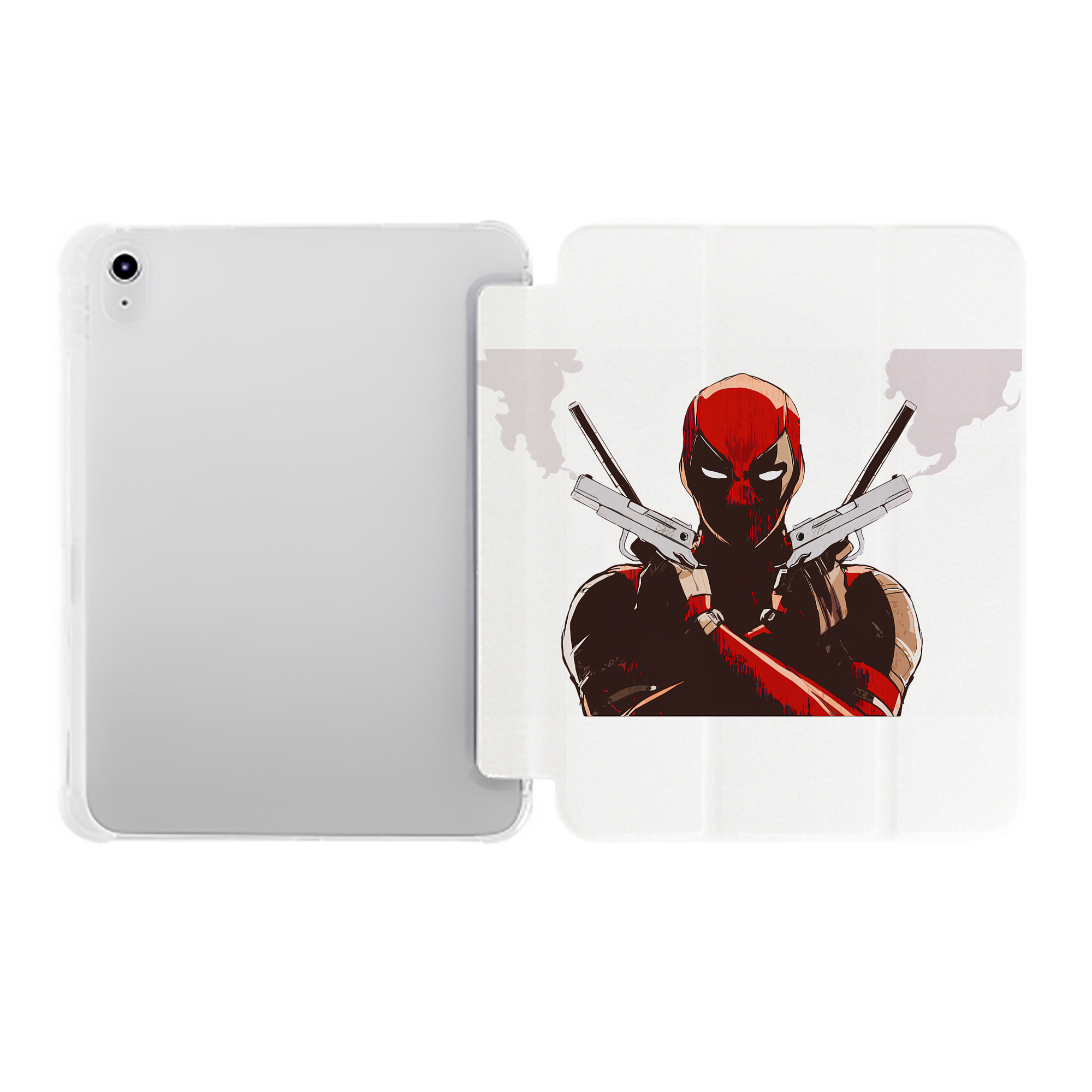 （画像用） Deadpool デッドプール IPad ケース ペン収納付き 三つ折りスタンド PUレザー×シリコン 対応機種9.5/10.5/10.9インチ